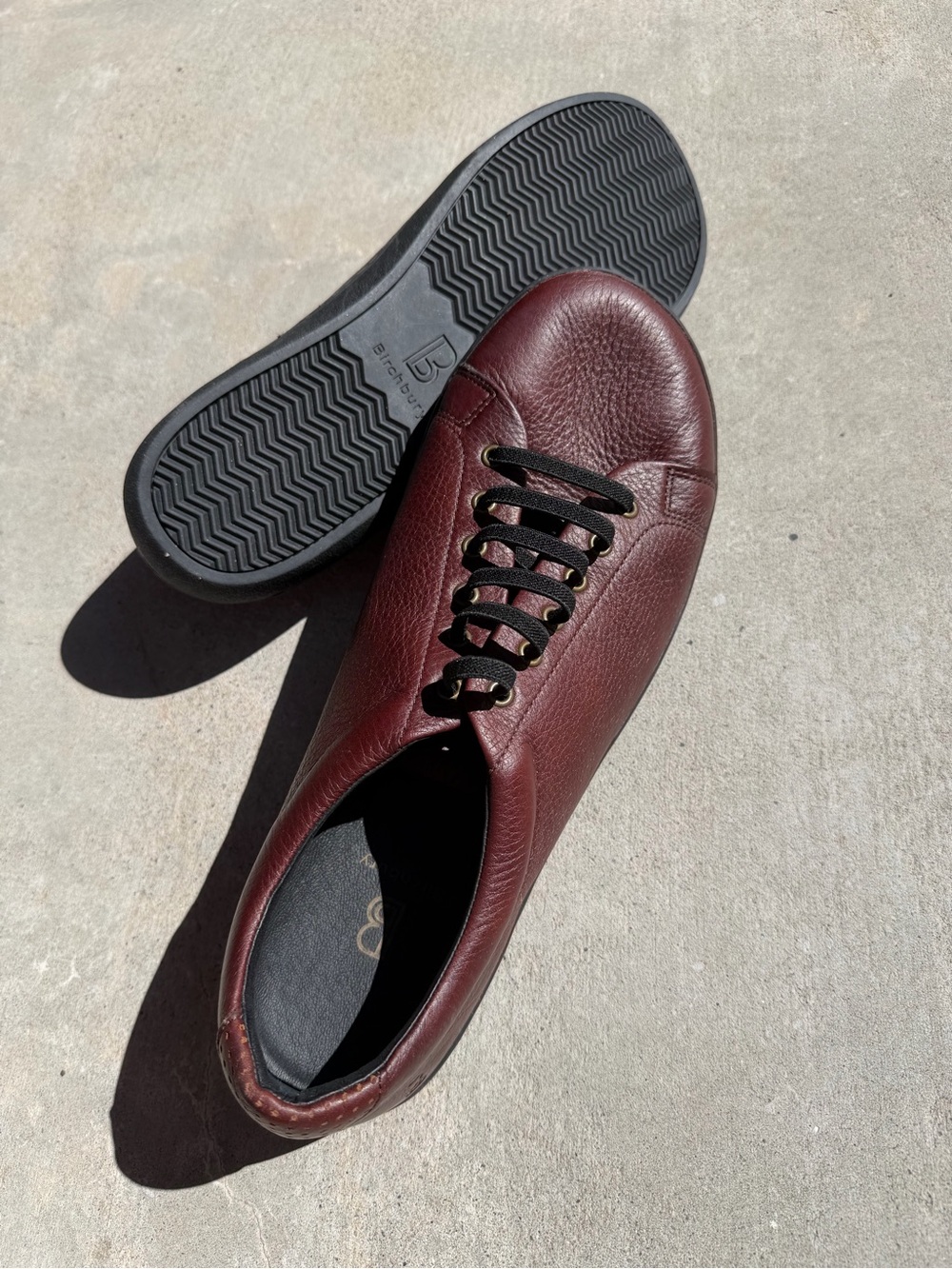 Birchbury Bramford New burgundy sneakers leather luxury shoes sz 13 men’s eu 45